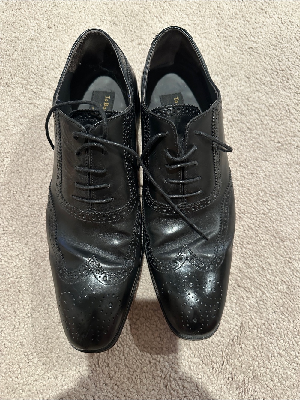 To Boot New York Duke Black Calf Wingtip Sz 10.5